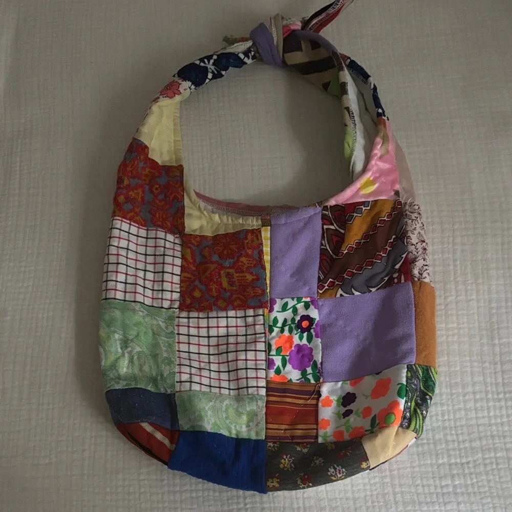 Multicolor Patchwork Hobo Bag - Picture 3 of 3
